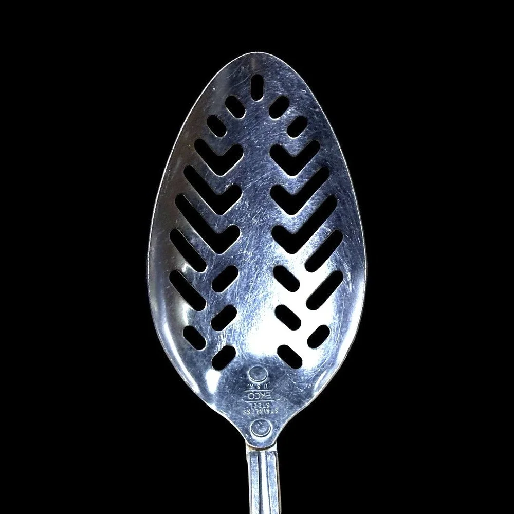 Ekco Stainless Steel Slotted Spoon Kitchen Utensil Cooking‎ Serving USA READ